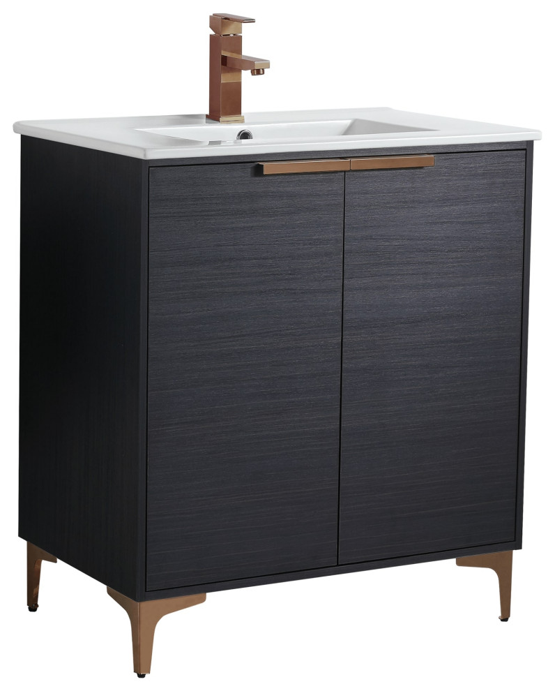 Wilmington Bath Vanity, 30 Inch Midcentury Bathroom Vanities And