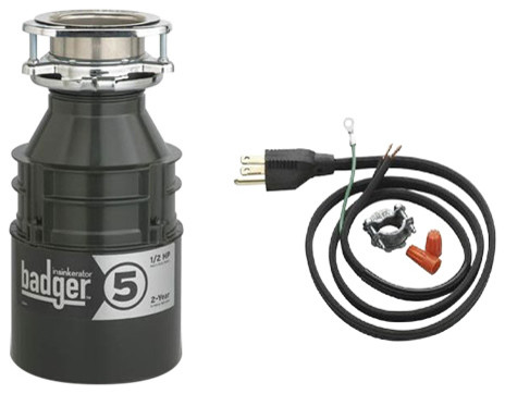 InSinkErator Badger 5 Badger 1/2 HP Garbage Disposal - Power Cord Included