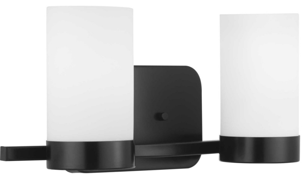 Elevate 2 Light Bathroom Vanity Light, Black Midcentury Bathroom