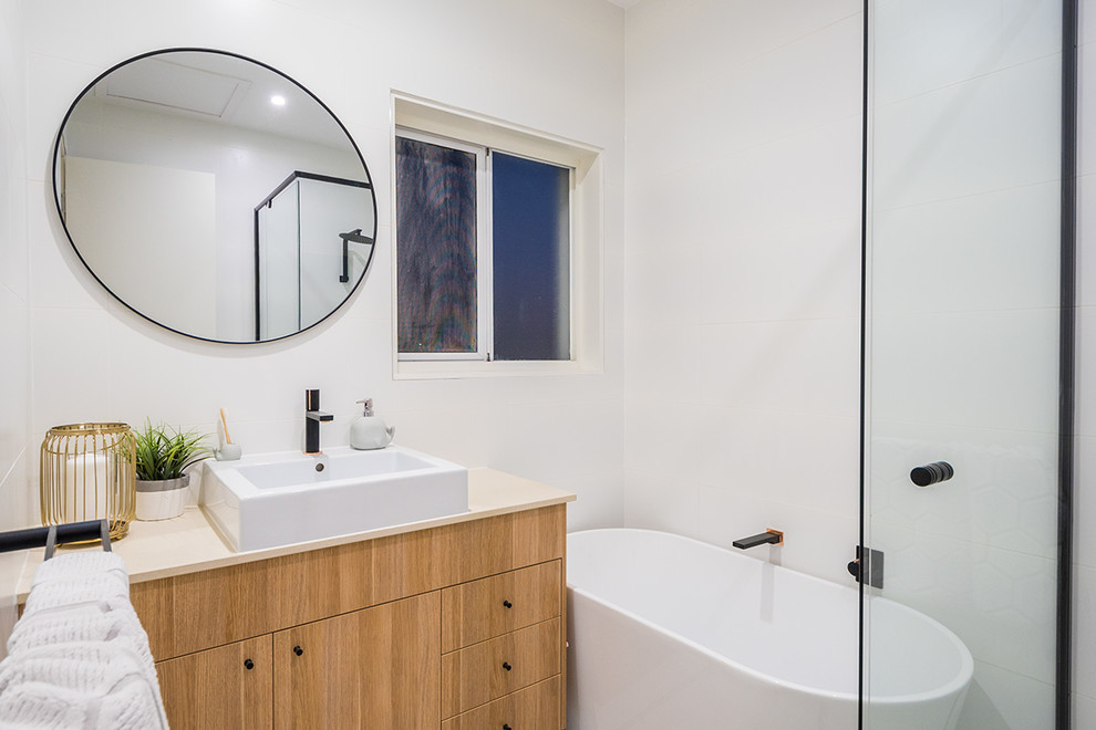 Hamptons Style Rennovation Beach Style Bathroom Gold Coast Tweed by Just Wardrobes