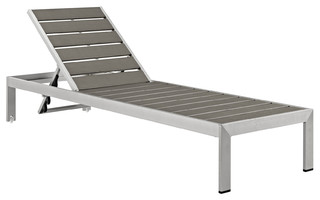 Shore Outdoor Patio Aluminum Chaise - Contemporary - Outdoor Chaise