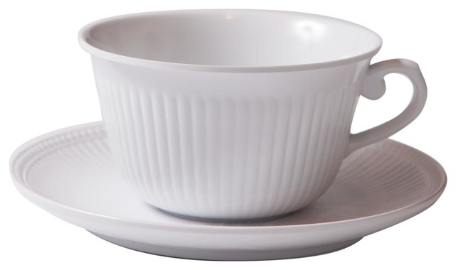 Faithful Coffee Cup With Saucer, White