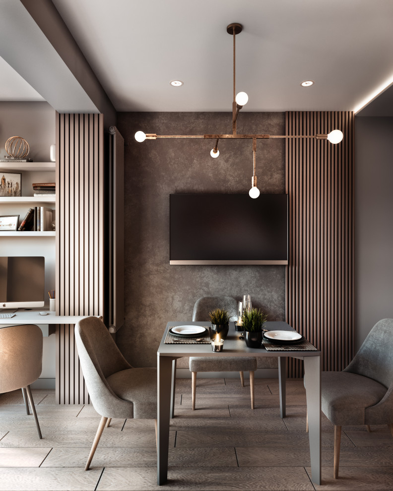 Gray color in the interior of an apartment of 60 m² in St. Petersburg