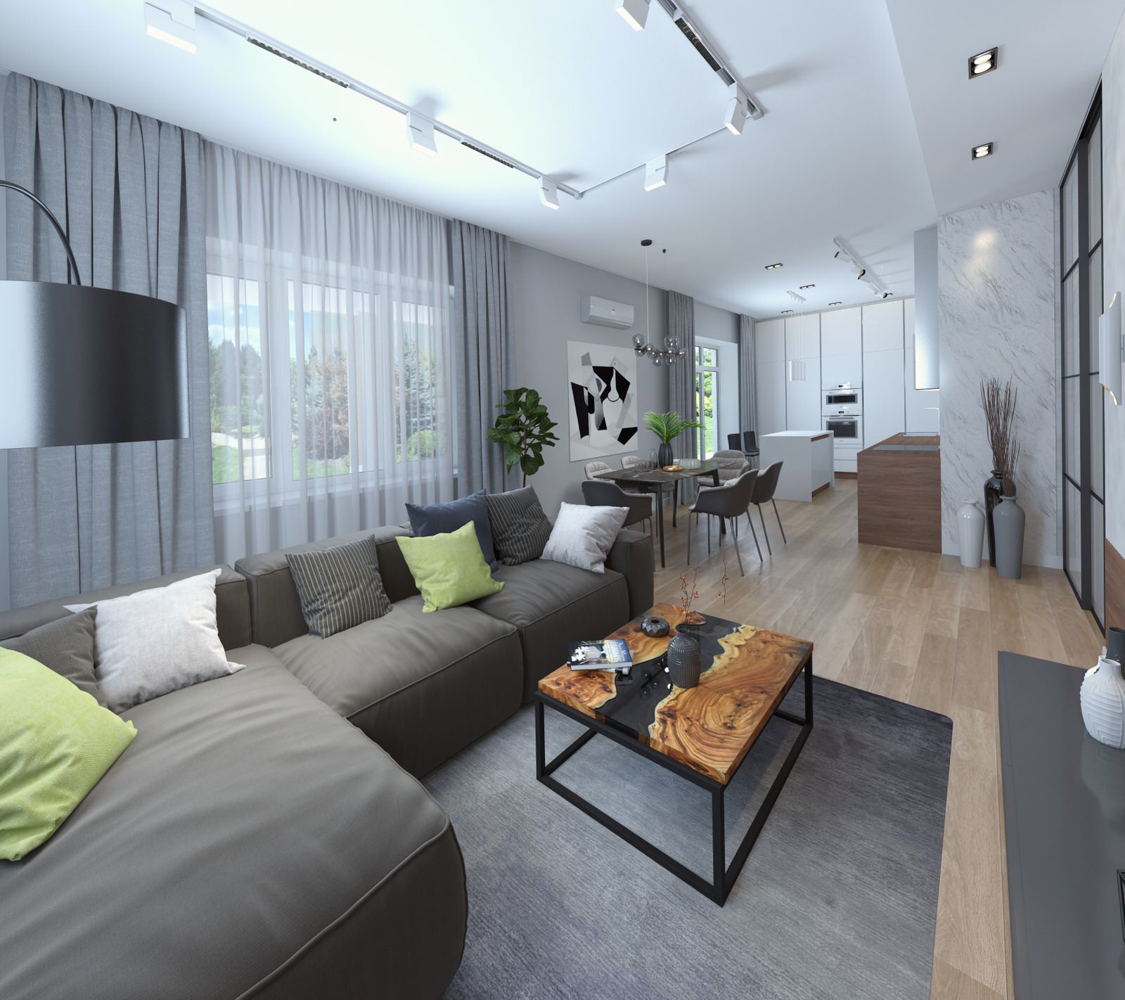 Дизайн-проект интерьеров помещений загородного дома, проектируемая площадь 70,0