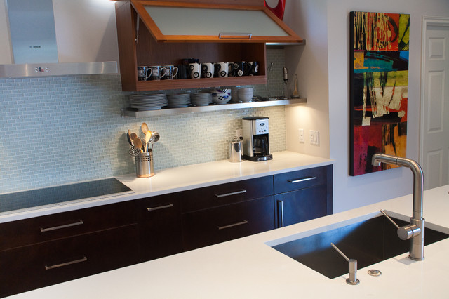 flip up cabinet - Contemporary - Kitchen - Dallas - by Kitchen Design