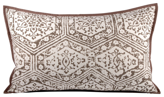 Old World Pillowcase Or Sham In Crema Dark Earth Contemporary