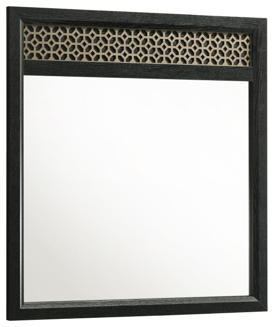 Valencia Dresser Mirror Light Brown and Black Transitional Wall