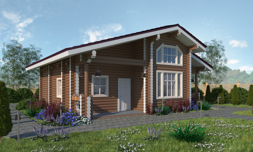 Дома из оцилиндрованного бруса экстерьер