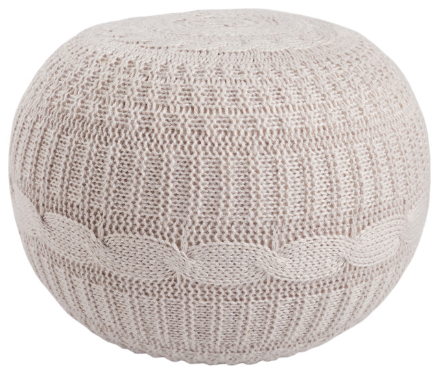 Vibe by Georgia Solid Silver Round Pouf
