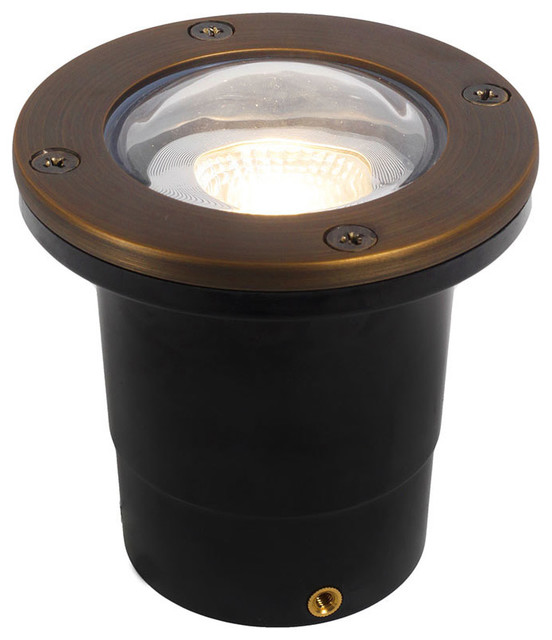 12V Composite Ground Well Light With Open Face Cover, Bronze