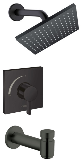 Hansgrohe 04961 Vernis Shape Tub and Shower Trim Package - Matte Black
