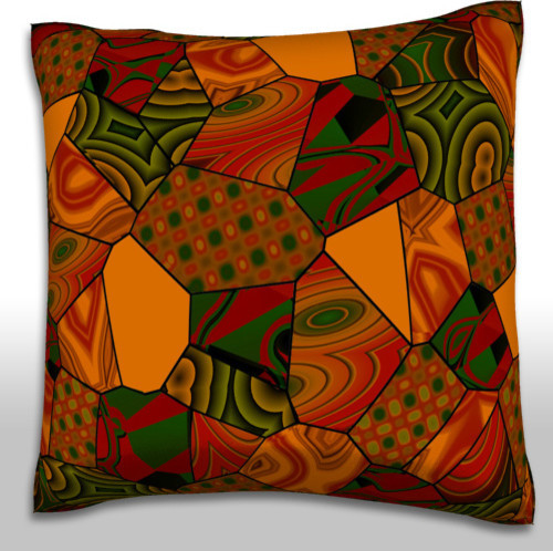 Abstract Brown's Quilt Pillow. Polyester Velour Throw Pillow