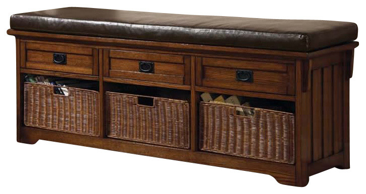 Coaster Large Storage Bench With Baskets