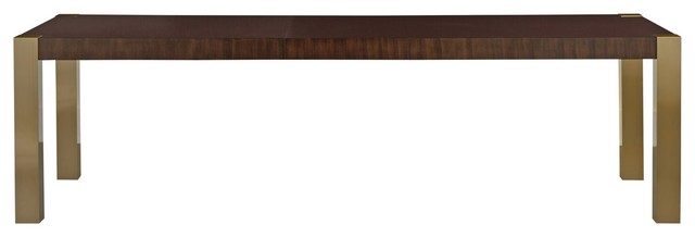 Gibson Modern Brushed Gold Mahogany Extending Dining Table Gibson Modern Brushed Gold Mahogany Extending Dining Table