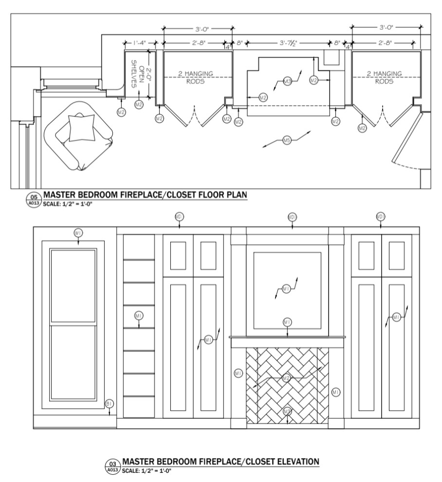 Bedroom Fireplace/Builtins