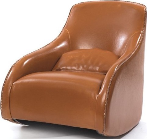 Go Home Ltd Brown Contemporary Style Baseball Glove Leather Chair X-17401