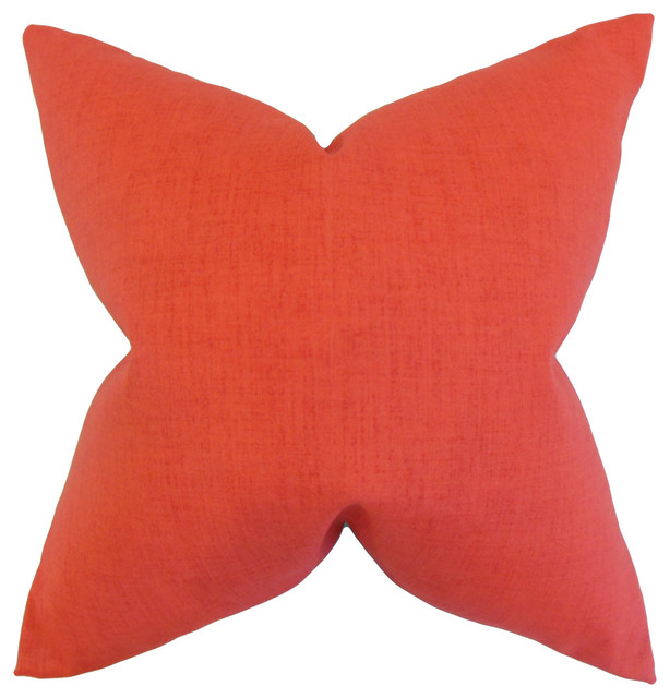 Leda Solid Bedding Sham Orange Euro Contemporary Pillowcases