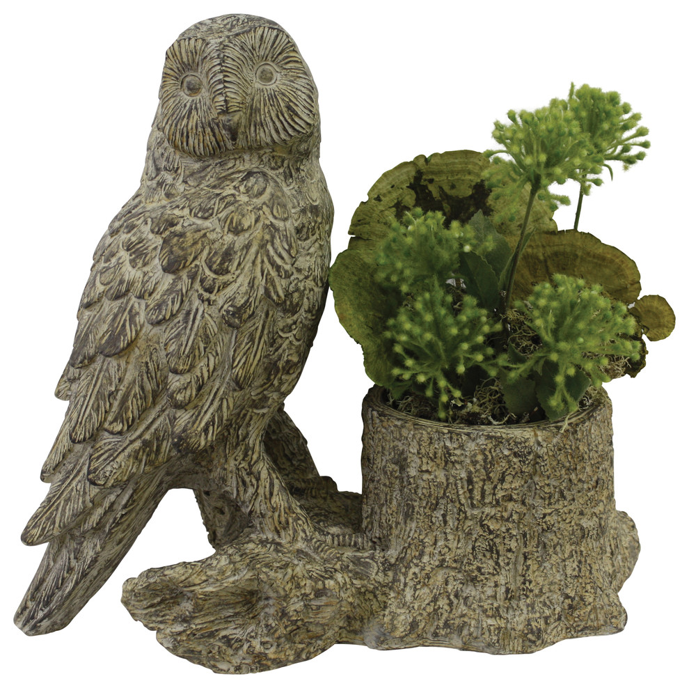 Garden Owl Planter Rustic Outdoor Pots And Planters by Expo Decor
