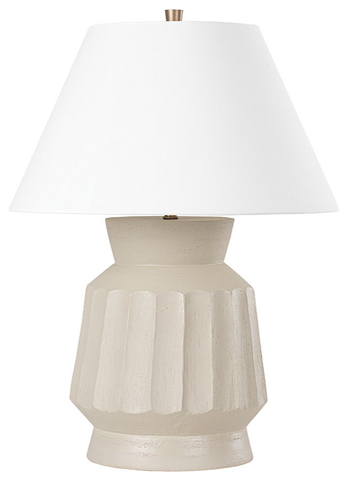1-Light Table Lamp, Ceramic Unglazed Gray