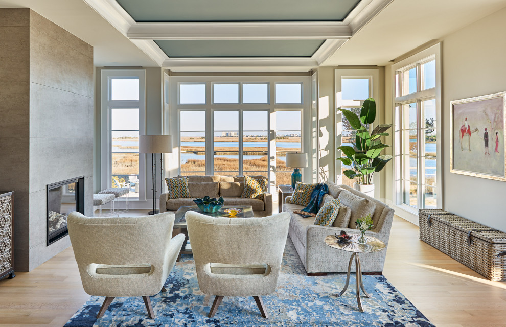 Wilmington Coastal Luxury New Build - Beach Style - Living Room ...