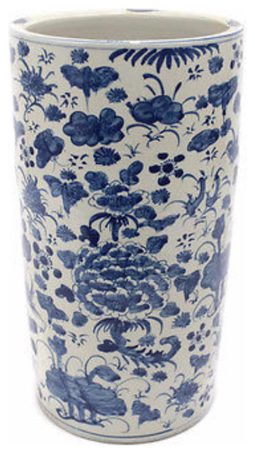 Oriental Blue And White Porcelain Umbrella Stand Bird Fl Oriental Blue And White Porcelain Umbrella Stand Bird Fl Motif