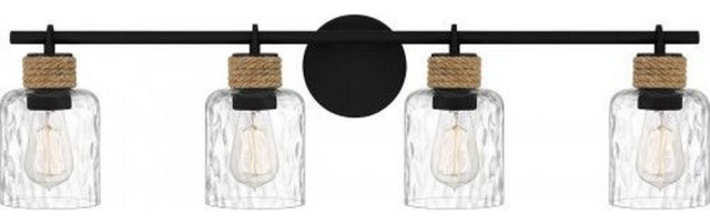 4 Light Vanity Light In Coastal Style-9.25 Inches Tall and 33.75 Inches Wide