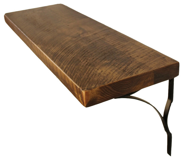 picture 36 Wall Shelf With Brackets 2 x12 deep rustic shelf with brackets solid pine medium brown 36