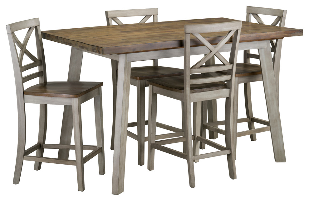 Fairhaven Counter Height Table And Four Chairs Set Gray