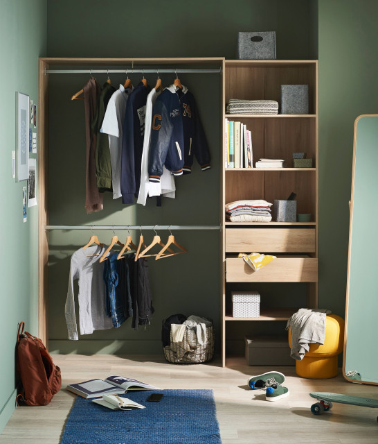 Aménagement modulaire et gain de place Contemporain Armoire et