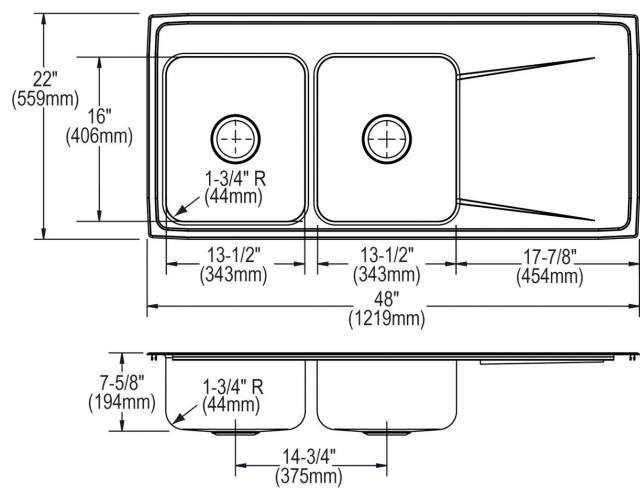 Elkay Lustertone Classic 31 In. Undermount Double Bowl 18 Gauge Stainless Steel Kitchen Sink Only Eluh3118