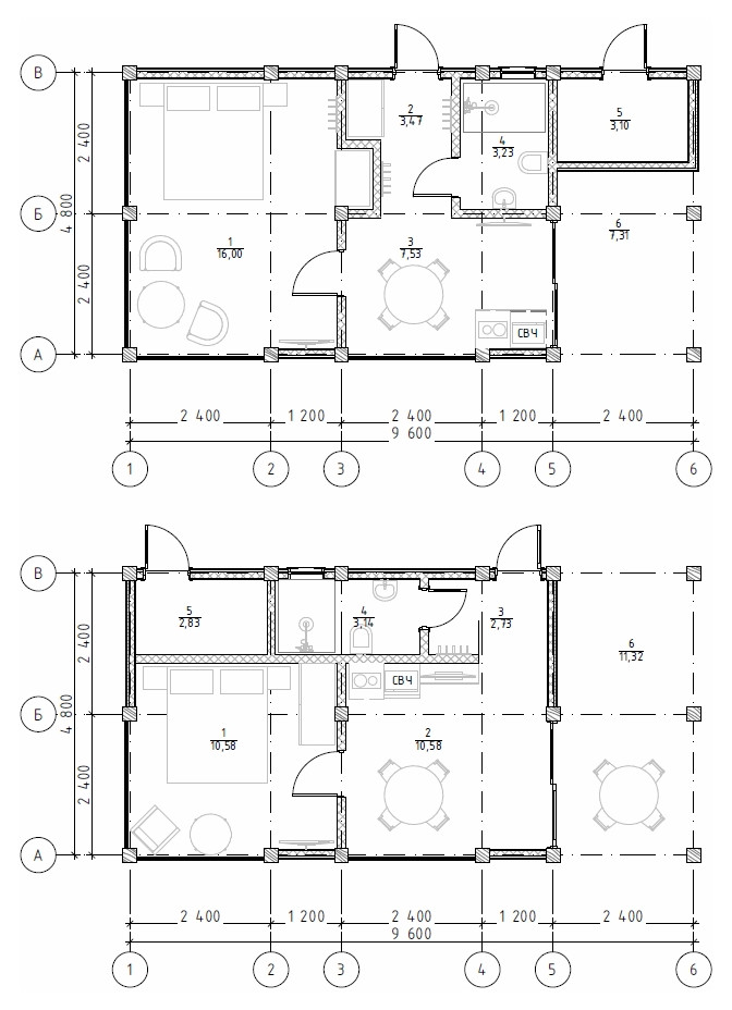 Проект типовых гостевых домов из фахверка