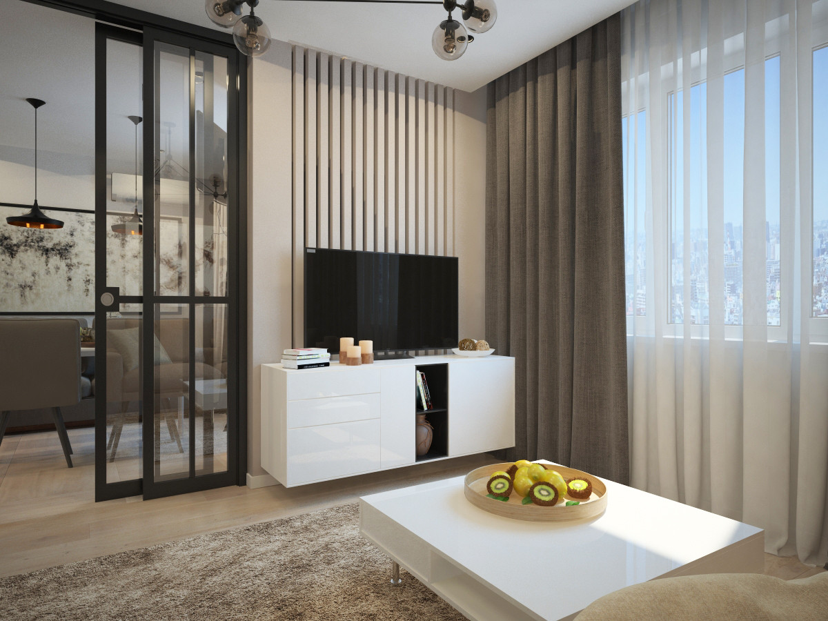 Дизайн проект однокомнатной квартиры 42 кв.м