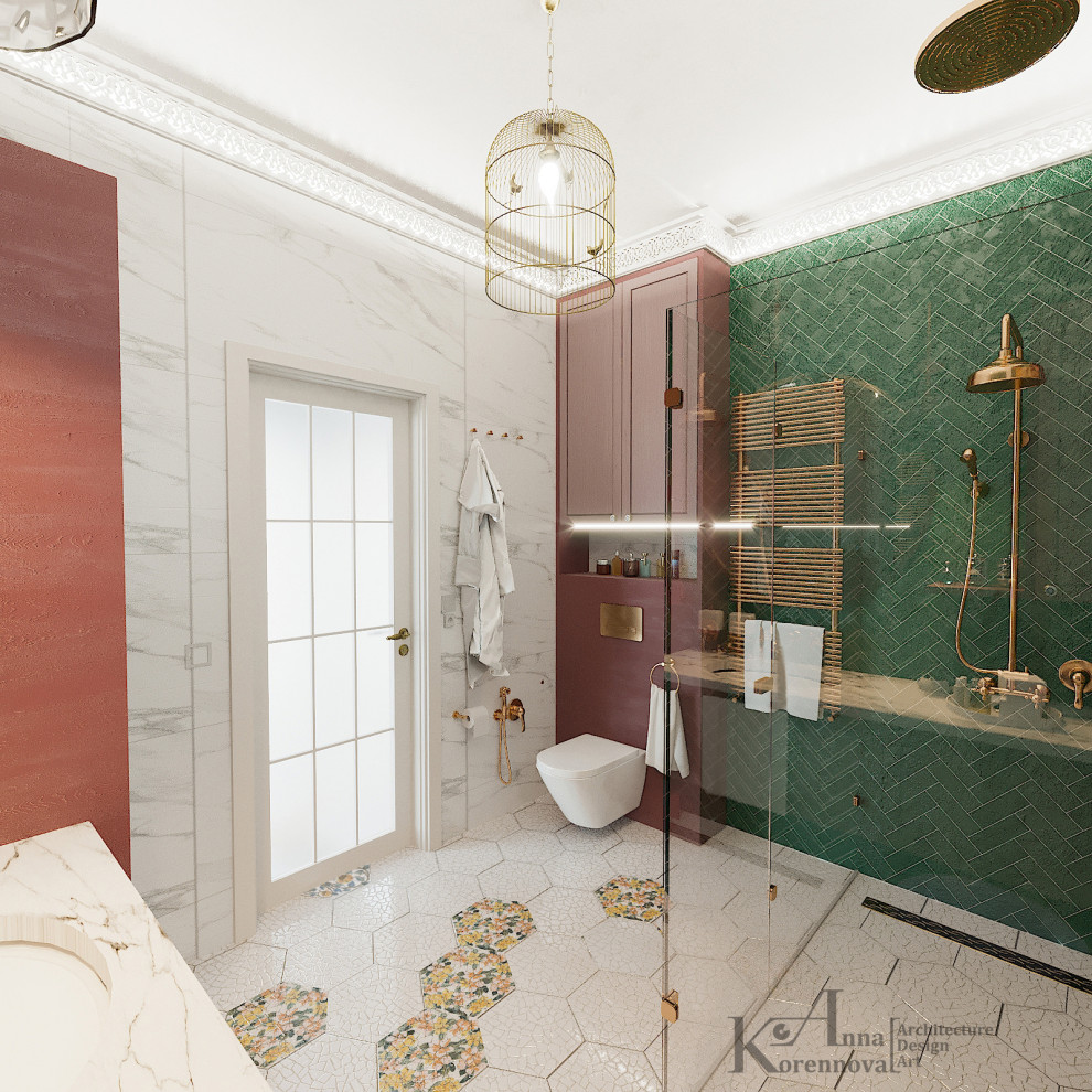 Дизайн ванной комнаты в коттедже "Morocco dream"