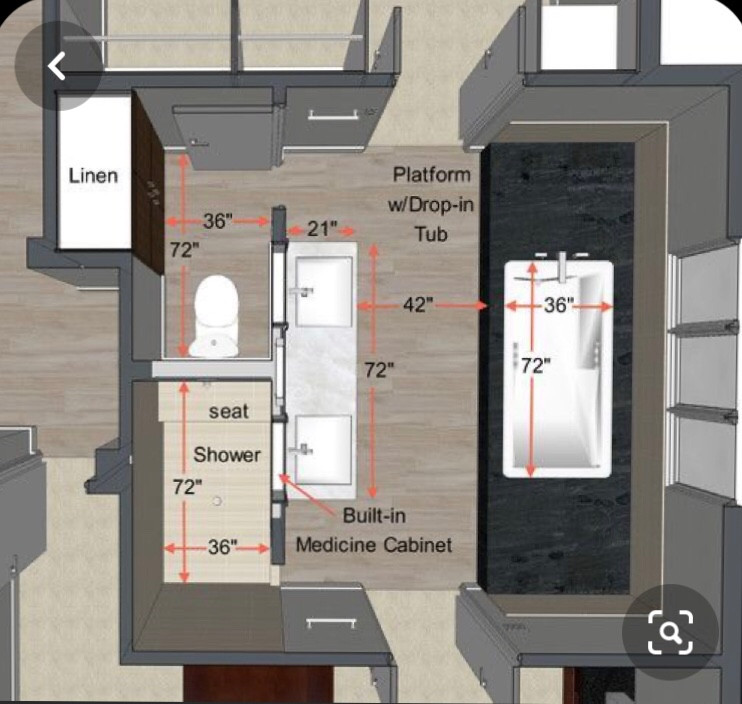 Shower and toilet behind vanity wall? | Houzz Forum