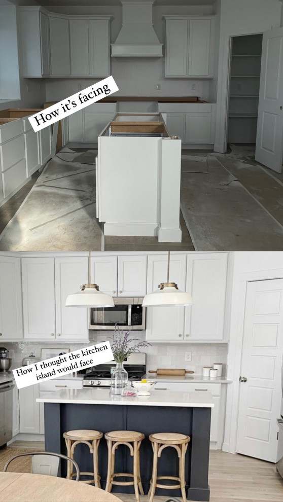 Kitchen island perpendicular to stove
