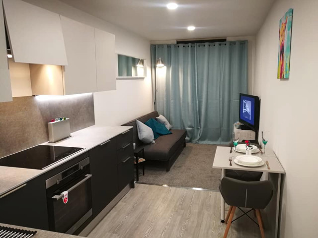 H1 - One bedroom Shipping container Home contemporary-living-room