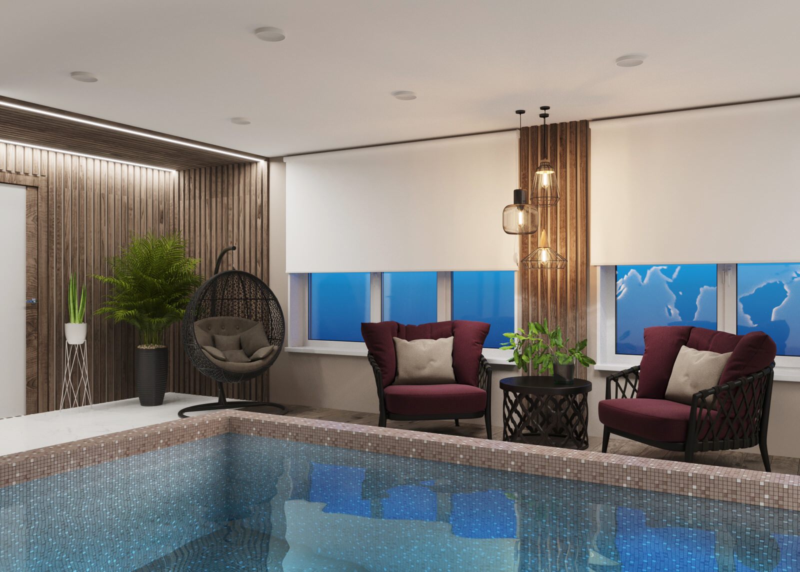 Банно-помывочный комплекс с бассейном.