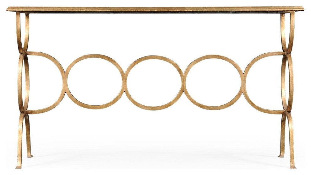 JONATHAN CHARLES LUXE Console Table Contemporary Rectangular Circles