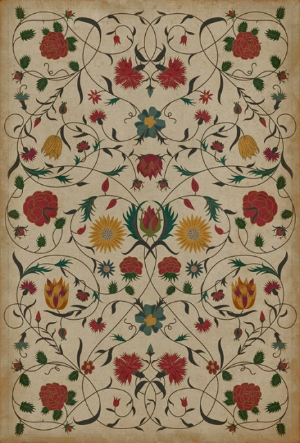 Vintage Vinyl Floorcloths/Mats (Floral Abigail), 38x56