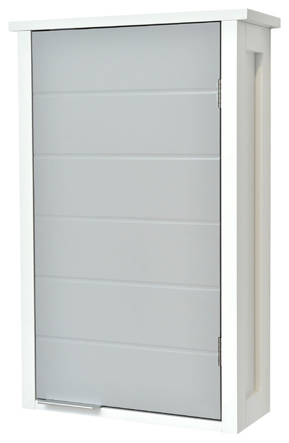 Wall Mounted Bathroom Cabinet 1 Door Modern D White And Gray