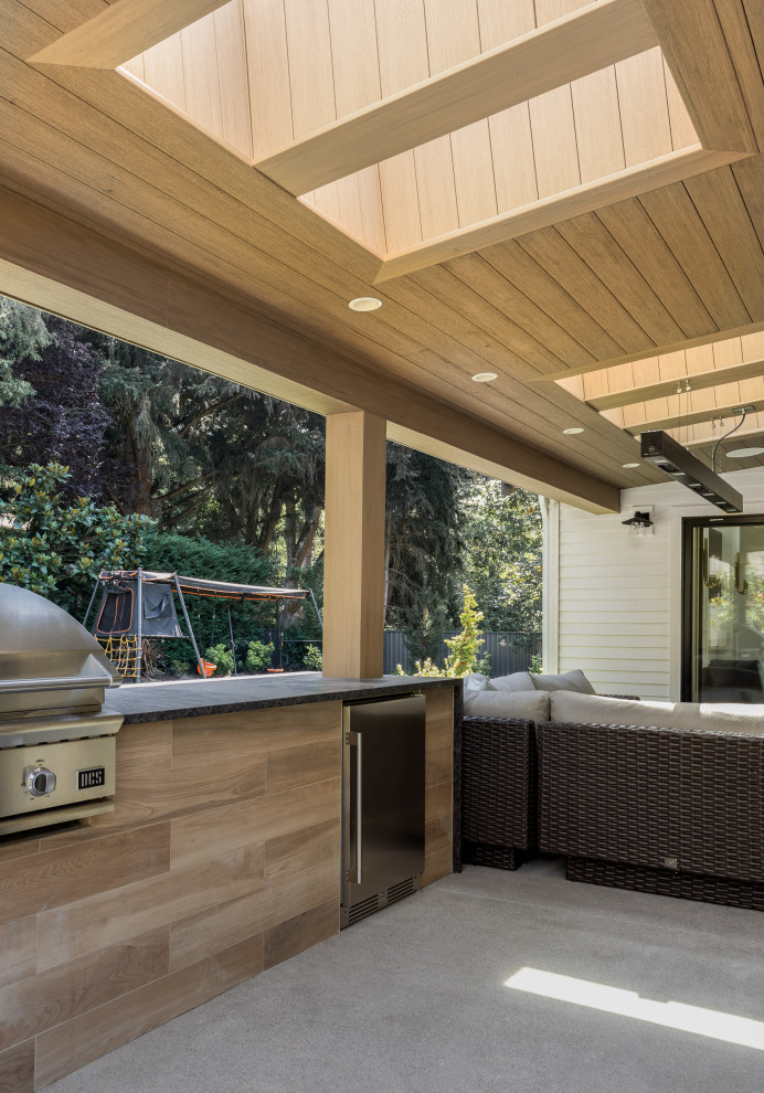 Covered Outdoor Kitchen with Skylights
