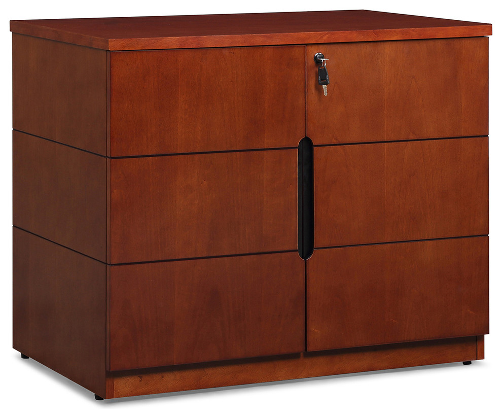 Hayes Modern 2Door Storage Printer Black Oak Transitional