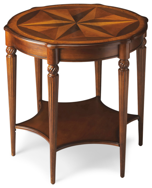 Bainbridge Olive Ash Burl Accent Table (0557101) Traditional Side