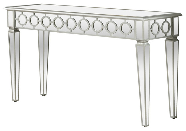 Sophie Silver Mirrored Sofa Table
