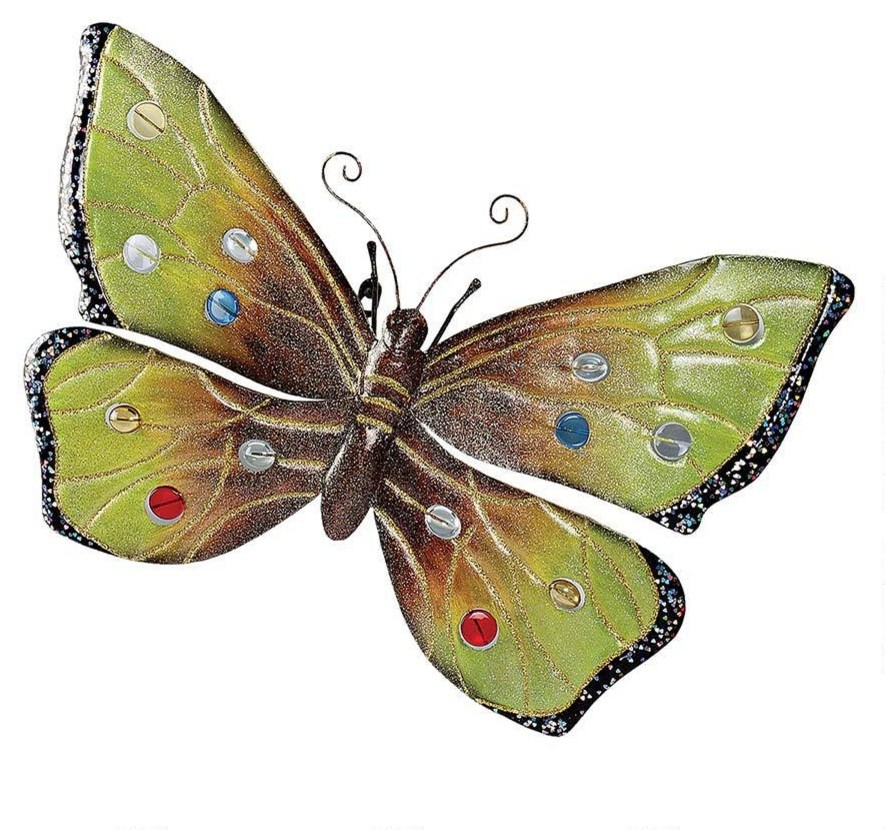 25"W Large Butterfly Metal Wall Sculpture Traditional Metal Wall