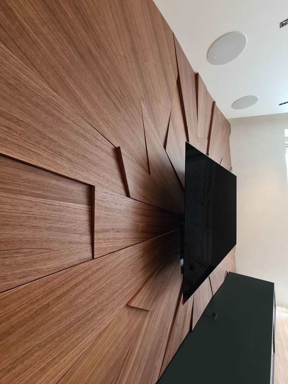 Современный шкаф и ТВ-модуль с 3D эффектом