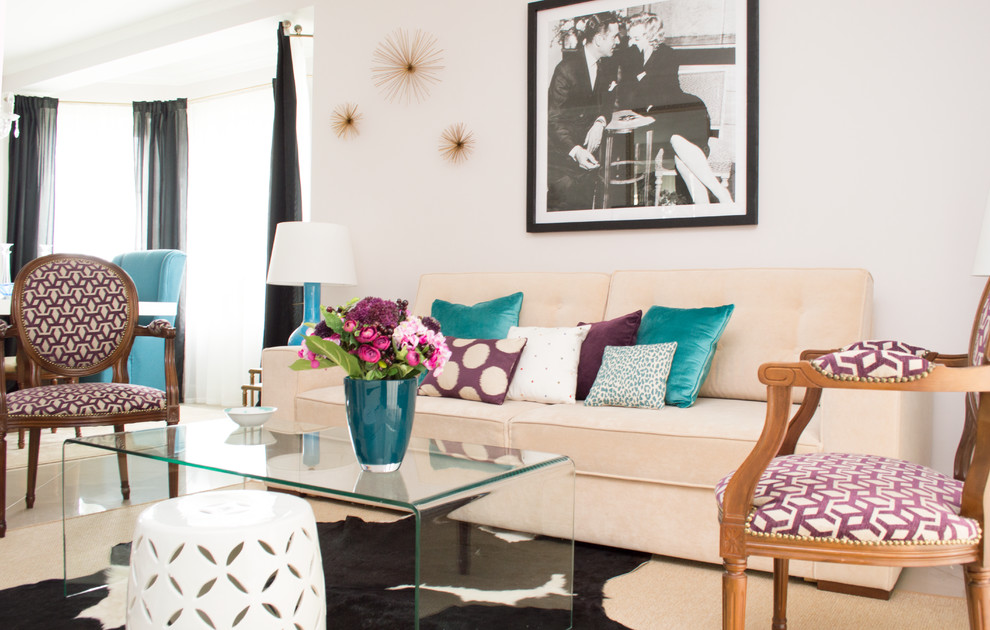 Inspiration för ett eklektiskt vardagsrum