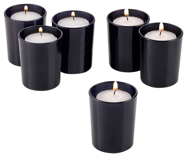 Shop A Candle - Black Frosted Glass Round Votive Candle ...