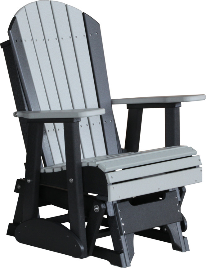 2' Poly Adirondack Outdoor Glider Chair Transitional Outdoor