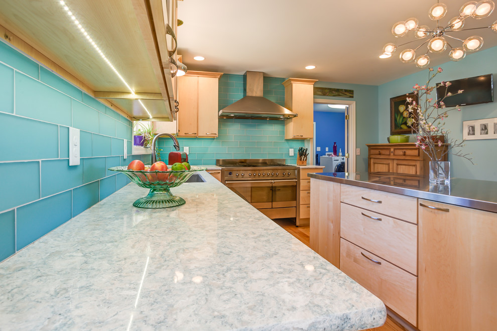 This is an example of a mid-sized modern kitchen in Other.